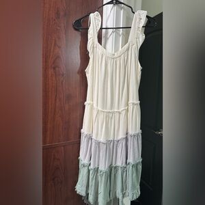 Never worn White Birch ombré cream to sage Dress